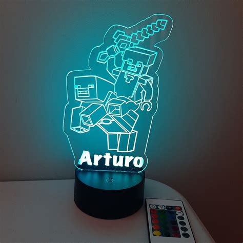 Personalized Minecraft Sign Personalized Minecraft Night Light Steve