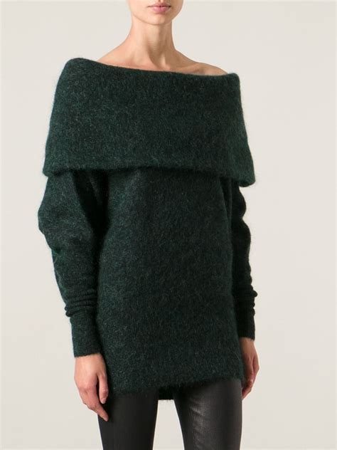 Acne Studios Daze Mohair Cowl Neck Sweater In Green Lyst