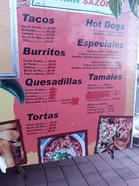 Menu At El Gran Sazon Restaurant Phoenix