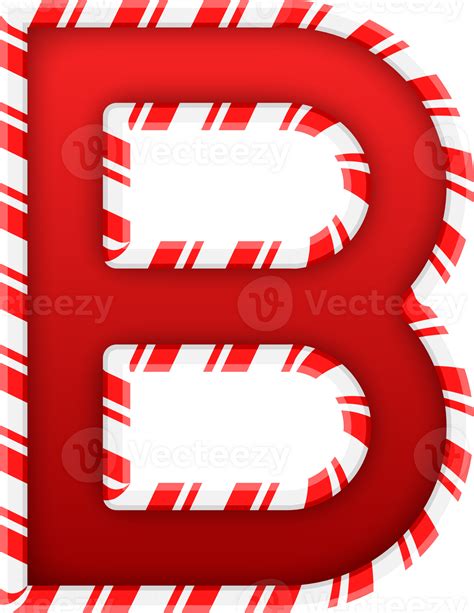 Christmas Candy Cane Alphabet Letter B 36030581 Png