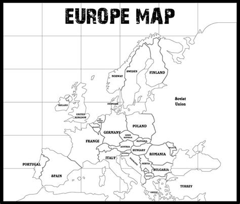 Blank Outline Map Europe WWII