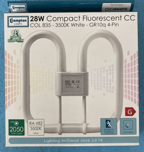 Crompton Clc28w4pin Compact Fluorescent Lamp 2d Cc Gr10q 4 Pin 3500k White 28w Ebay