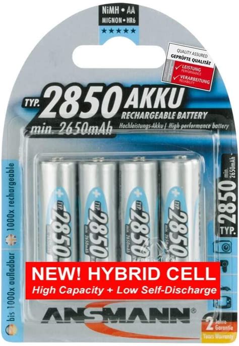 Ansmann Aa Lr06 Mignon 2850mah Maxe Nimh 1 2v Akku 4er Packung