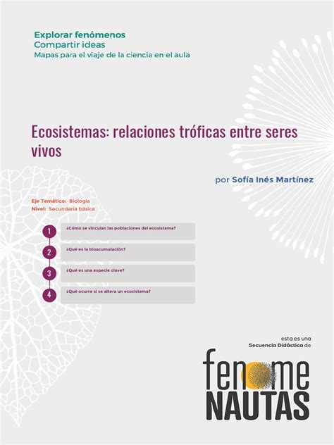 Ecosistemas Relaciones Tróficas Entre Seres Vivos Pdf Experimentar Ecosistema