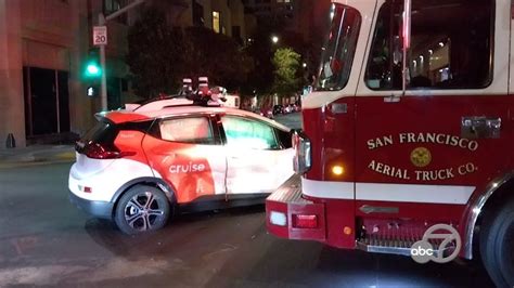 Driverless Cruise Car Struck By San Francisco Firetruck Passenger