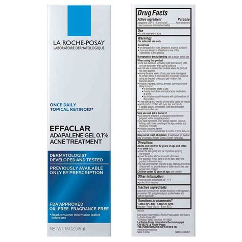 Effaclar Adapalene Gel 01 Topical Retinoid For Acne La Roche Posay