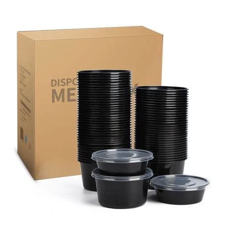 280ml 300ml 500ml Disposable Black Clear Sauce Cups Round Food Grade