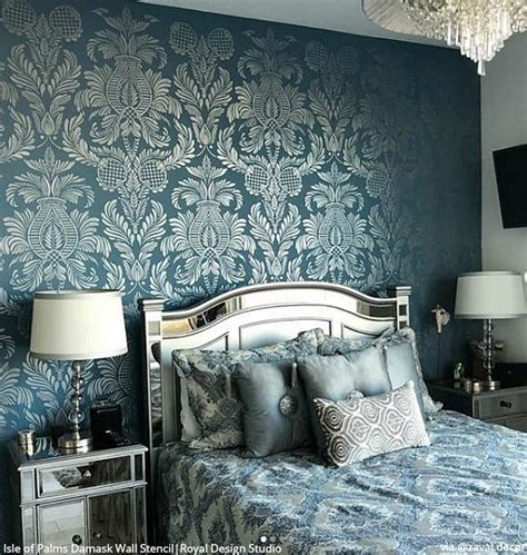 25 Luxurious Bedroom Feature Wall Stencils - DIY Painted Accent Walls