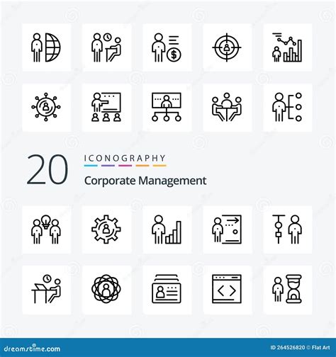 Corporate Management Line Icon Pack Like Fired Door Production