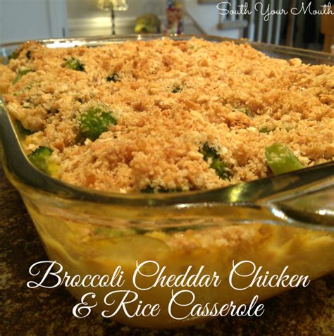 South Your Mouth Broccoli Cheddar Chicken And Rice Casserole