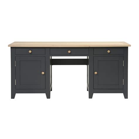 Chester Charcoal Double Pedestal Desk The Cotswold Company