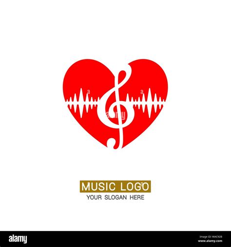 Logotipo de música. Corazón musical con clef agudo Imagen Vector de ...