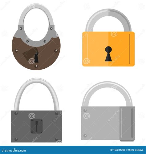 Padlock Un Conjunto De Candados Ilustración Vectorial De Un Candado