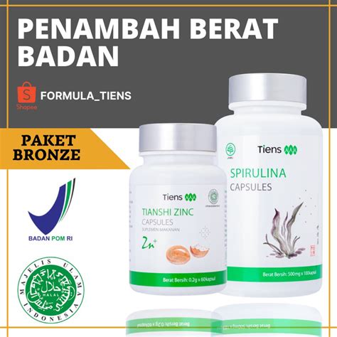 Jual Paket Penambah Berat Badan Zinc Kapsul Dan Spirulina Herbal Alami