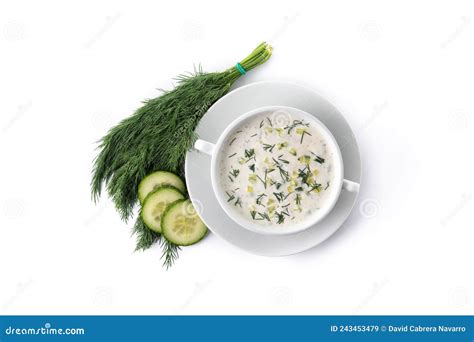 Tarator Bulgare Soupe De Lait Aigre Dans Un Bol Image Stock Image Du