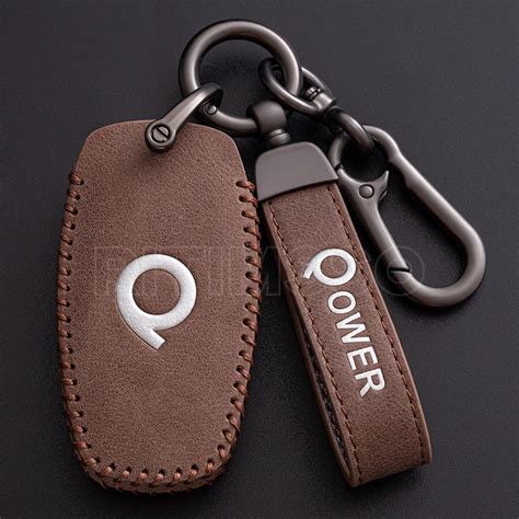 Leather Car Key Case Smart Remote Control Fobs Protect Cover Keychain