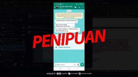 Beredar Penipuan Mengatasnamakan Rektor Unuja Masyarakat Diimbau Waspada