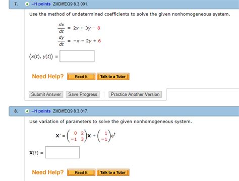 Solved Points Zilldiffeq Use The Method Of Chegg