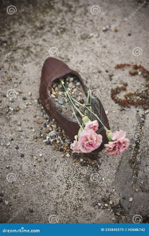 Budapest Jewish Memorial Shoes On Danube Riverbank Hungary Editorial