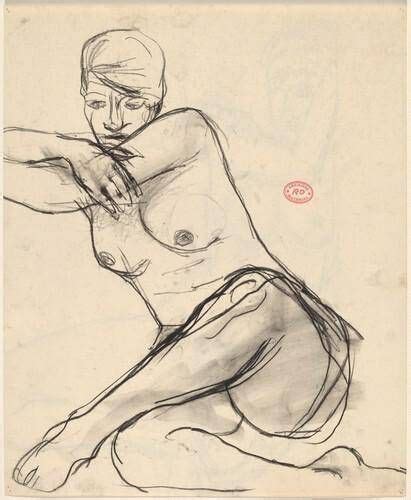 Smartify Untitled Seated Female Nude Leaning Left On Her Crossed