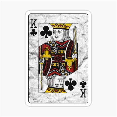 Playing Cards King Of Clubs Distressed Design Sticker For Sale By