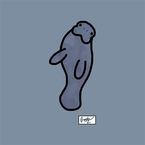 Manatee Doodle | Thatcher's Artist Shop | Manatee art, Manatee, Doodles