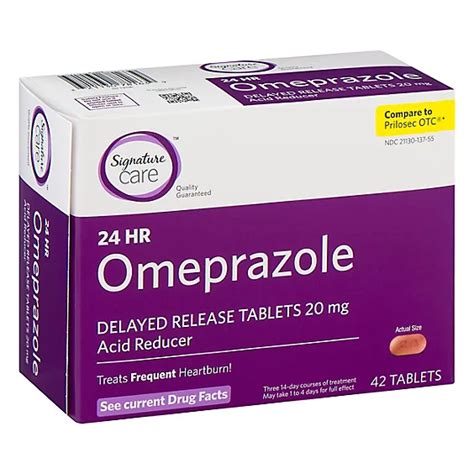 Signature Selectcare Omeprazole Acid Reducer Delayed Release 20mg Tablet 42 Count Safeway