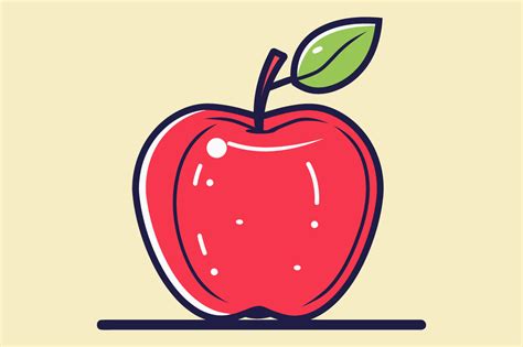 Apple Flat Color Sketch Art Illustration Graphic by mahmuda akter ...