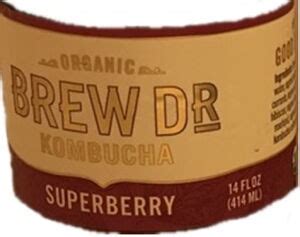 Drink Label Brew Dr Kombuvha Superberry Organic Townshends Tea Co