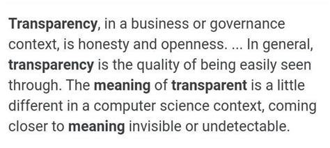 What Is The Definition Of Transparency