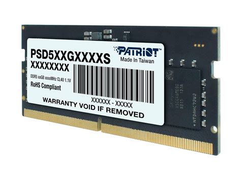 MEMORIA SODIM RAM PATRIOT DDR5 8GB FRECUENCIA 4800 MHZ SIGNATURE