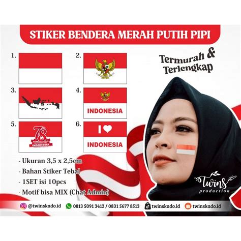 Jual STIKER BENDERA MERAH PUTIH PIPI TERMURAH Shopee Indonesia