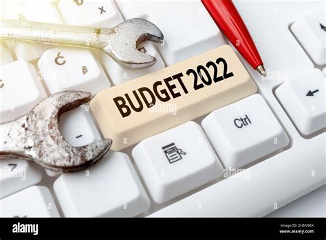 Hand Writing Sign Budget 2022 Word Written On Estimate Of Income And