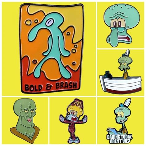 Spongebob Squarepants Squidward Bold And Brash Enamel Pin Distinct Pins