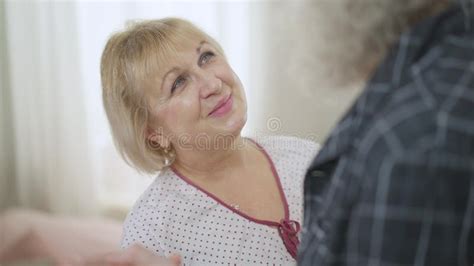 Portrait Of Happy Beautiful Senior Caucasian Woman Dancing In Slow