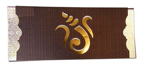 Golden Laser Cut Ganesha Hindu Wedding Invitation Lotus Card Studio