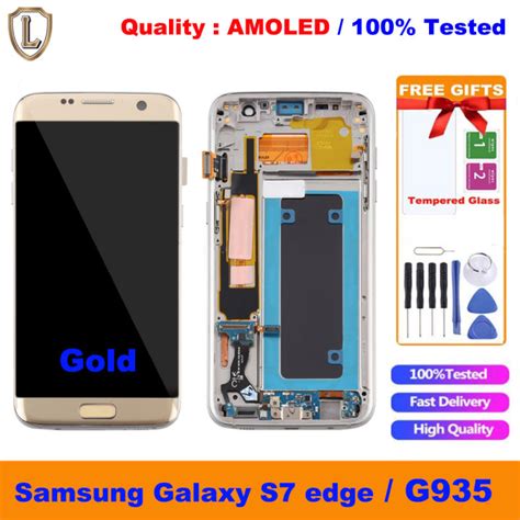 100 Tested AMOLED Original LCD For Samsung Galaxy S7 Edge LCD G935