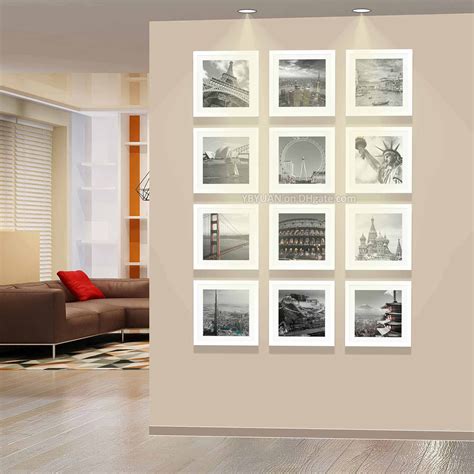 2018 Modern Square Photo Wall White Frames 325cm325cm Wooden Picture