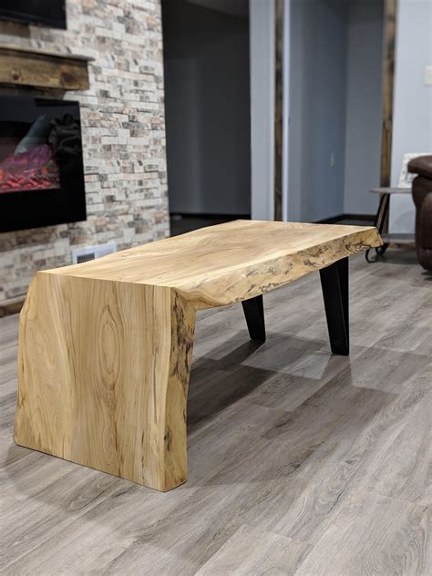 My Best Work Elm Waterfall Edge Coffee Table R Woodworking