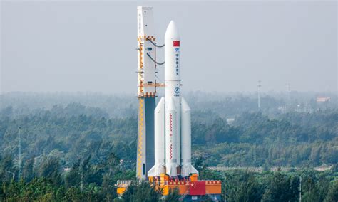 Combo Of Rocket Mengtian Lab Module Rolls Out To Launch Pad Set To