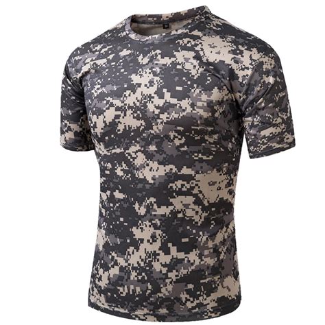 Buy Tactical T Shirt Compress Quick Dry Camouflage Tee