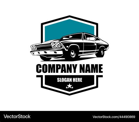 Muscle Car Silhouette Logo Concept Badge Em Vector Image