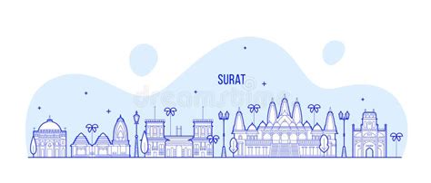 Surat Skyline Gujarat India City Buildings Vector Stock Vector