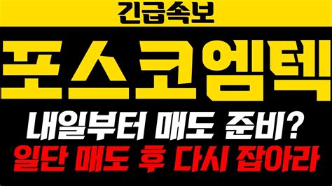 포스코엠텍★ 긴급속보 일단 매도하세요 꼭 보셔야합니다 포스코엠텍 포스코엠텍주가 포스코엠텍주가전망 포스코엠텍전략 포스코