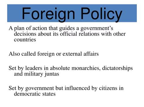 Ppt Foreign Policy Powerpoint Presentation Free Download Id 1940593