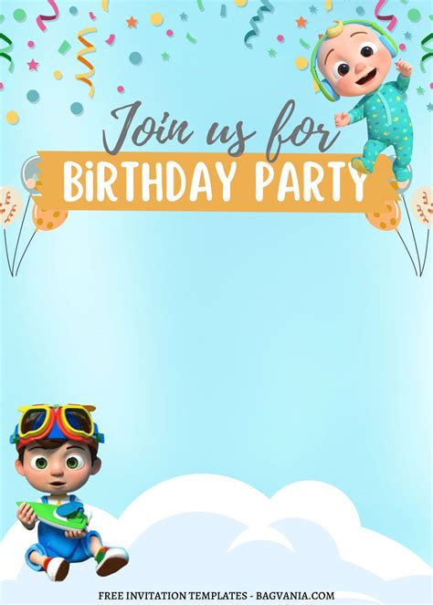 7 Colorful Sky Cocomelon Canva Birthday Invitation Templates Artofit