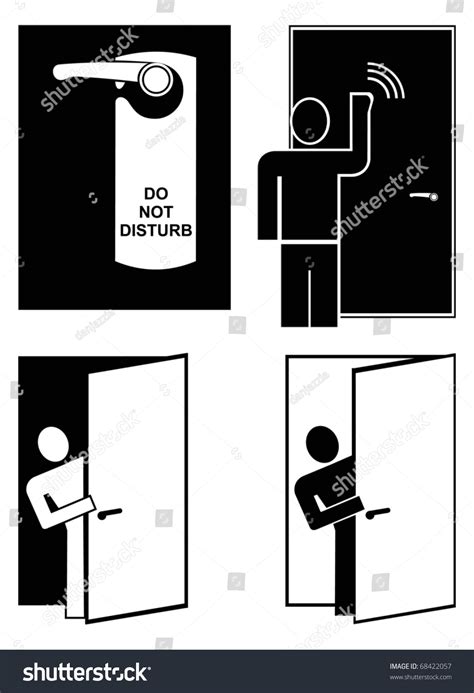 Do Not Disturb Vector Icons Pictogram The Man Knocking At The Door