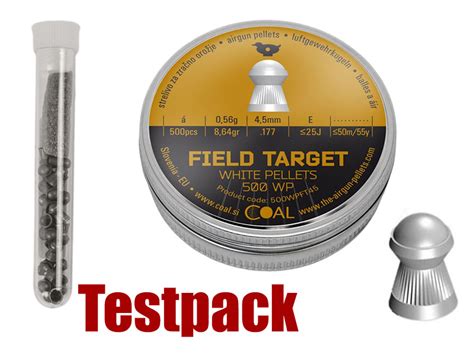 Testpack Rundkopf Diabolos Coal White Pellets Field Target Kal