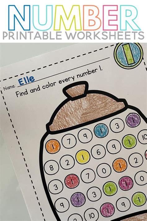 Number Worksheets | Numbers preschool printables, Kindergarten colors ...