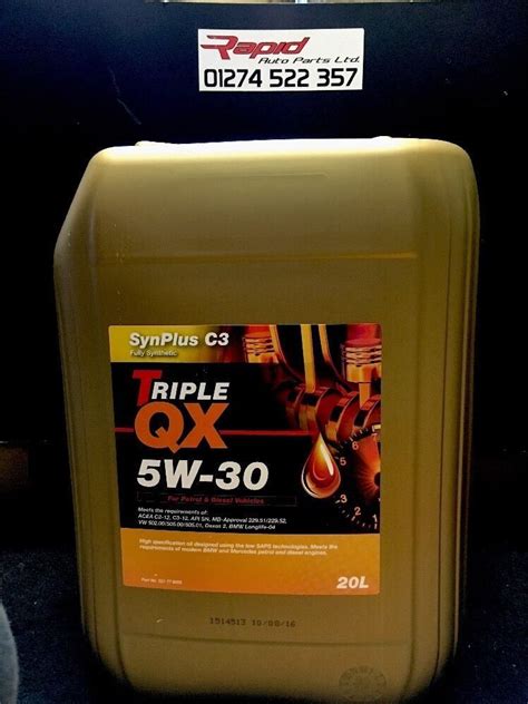 Triple QX SynPlus 5w30 C3 Fully Synthetic Car Engine Oil 20L Rapid